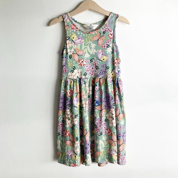 H&M Other - H&M Girls 5T 6 Dress Floral Butterfly Print Sleeveless 5 Girl Summer Spring